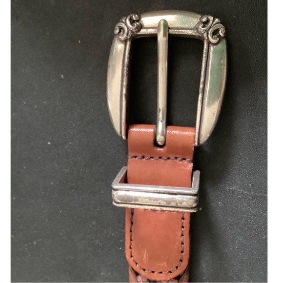 S M 34 Silver Buckle OSSI Braided Leather Western Belt - Picture 5 of 12